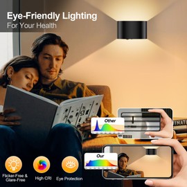 Audor Motion Sensor Wall Light with Rechargeable, Remote Control & 3-Color Temperature Adjustable Wireless Wall Lamp 5000mAh Battery, Indoor LED Wall Sconce Lights for Home Bedroom