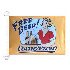 Free Beer Tomorrow NAUTICAL Flag 18'' x 12'' - Open Bar flags 30 x 45 cm - Banner 12x18 in for boat - AZ FLAG