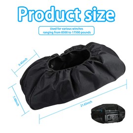 XINLIYA Car Winch Cover, Waterproof 600D Oxford Dustproof Vehicles 8500-17500 Lbs Winch Protector, Heavy Duty Breathable Auto Outdoor Protection, Universal for Offroad, SUV, Truck