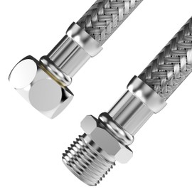 VARIOSAN Reinforced hose extension for washing machine and dishwasher 17727, 5.00 m, 3/4 inch male thread x 3/4 inch nut, stainless steel sheath, DVGW certified, drinking water