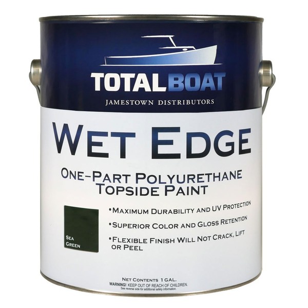 TotalBoat-365389 Wet Edge Marine Topside Paint for Boats, Fiberglass, and Wood (Sea Green, Quart)
