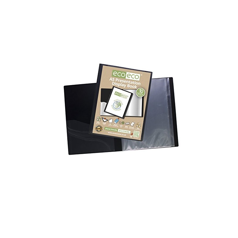 eco-eco A5 50% Recycled 10 Pocket Presentation Display Book, eco041,