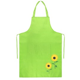 Epokus Gardener Apron, Sunflowers Gardener Apron, Green Carnival Gardener Costume, Gardener Costume, BBQ Apron with Pockets, Women's Adult Gardener Apron for Fancy Dress, Carnival, Cosplay, Theme