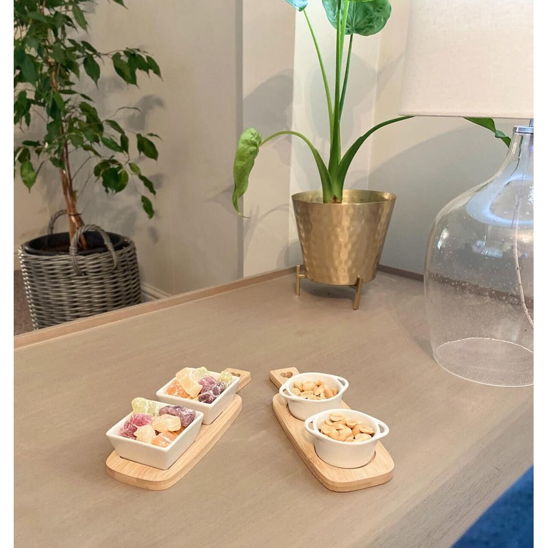 Geko Dip Dishes On Bamboo Tray