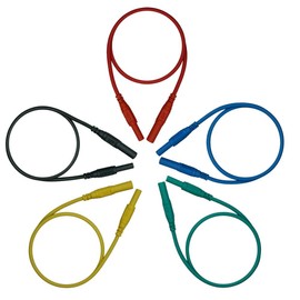 AST Labs Test Lead Extension Cable Banana Plug 4 mm Straight-Straight (18 inch Male-Female, Black, Red, Green, Yellow, Blue)