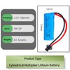 ERYNK 3.7V 18650 RC Car Battery 700mAh Rechargeable Li-ion Battery
