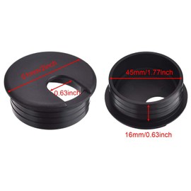 RVSWIHFA Desk Grommet 45 mm Black Cord Cable Wire Grommet PC Computer Desk Plastic Grommets Cable Tidy Wire Hole Cover Wire Organizers (6 Pack)