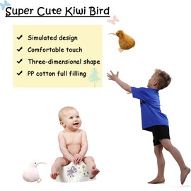 zhidiloveyou Kiwi Bird Stuffed Animal Kawaii Plush Cute Toy for Kids Adults (7.87", White)