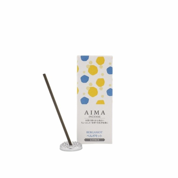 FUJIEI AIMA Bergamot Incense Holder Included, 15 Sticks A-008, Approx.