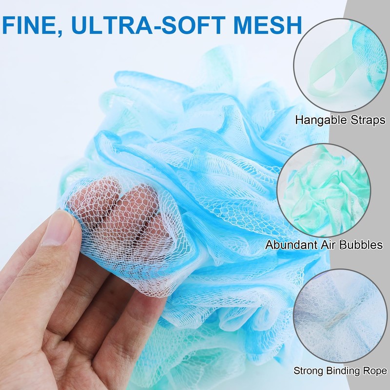 Pack of 3 bath sponge, shower sponge, loofah sponge, exfoliating