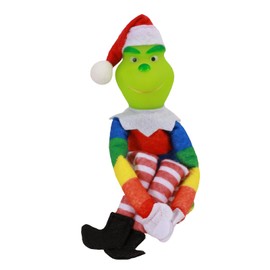 Grinch Doll Christmas Suffed Plush Toy Red Green Monster Elf Ornament for Xmas Home Decor Gifts (Rainbow)