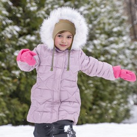 Sukeen Kids Winter hat Thermal Beanie for Kids Polar Fleece Earflap Hats Girls Boys for Daily Wearing Walking Traveling Running Climbing Camping Biking Brown