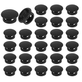 sourcing map 28 Pcs Round Plastic Plug, Black Tubing End Cap Plugs, 10mm(0.39 Inch) Furniture Leg Pipe Insert, Glide Protection for Chair, Sofa, Table, Shelf