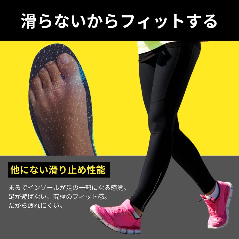 Link-N インソール 【理学療法医師共同開発】 衝撃吸収 土踏まず 中敷き メンズ レディース アーチサポート 【滑り止め加工でホールド力アップ】