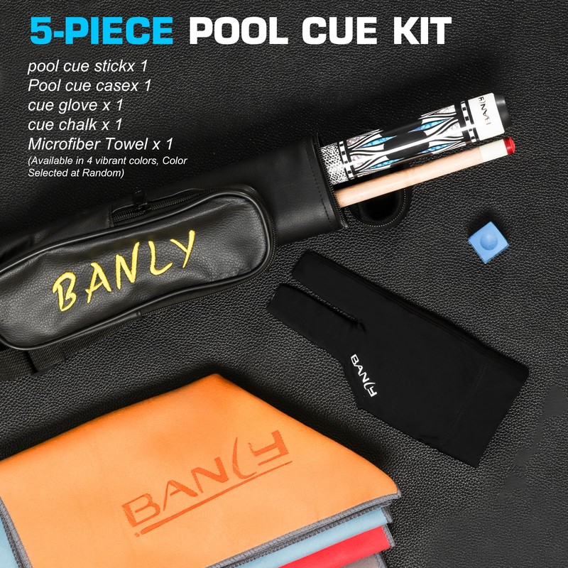 Banly Professional Maple Pool Cue Stick 58", Low Deflection Billiard