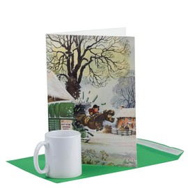 Giant A4 Pony Christmas Card. Festive Horse Riding Greeting Card - High-Quality, Heavyweight, Eco-Friendly with Green Envelope. Saddle up for a Season of Joy and Peace
