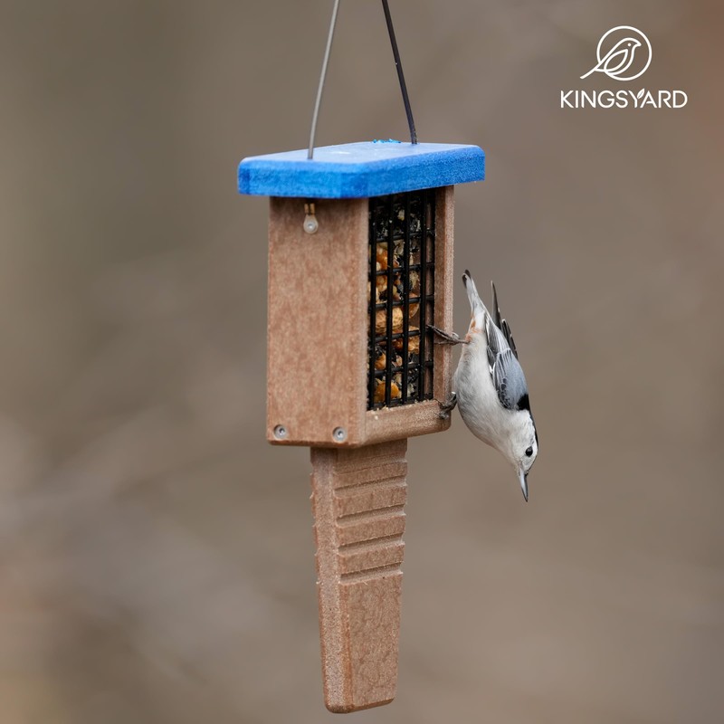 Kingsyard Recycled Plastic Suet Bird Feeder, Tail Prop Suet Feeder