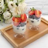 24 Clear 5 oz Disposable Ribbed Round Plastic Dessert Cups