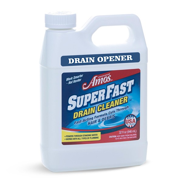 Professor Amos' Superfast Drain Cleaner Dissolve Hair, Grease, Food &