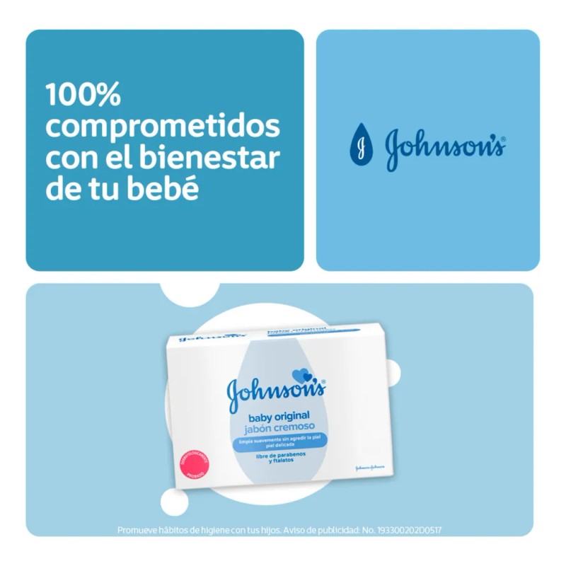 Jabón en barra para bebé Johnson's Original 75g