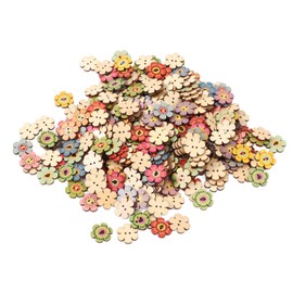 Botones Decorativos de Madera, Diseño Floral Retro, 300 Piezas, 20 mm, para Manualidades, Costura, Decoración