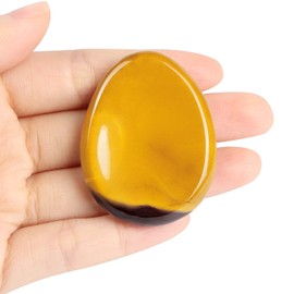 Artistone Crystal Thumb Stone Worry Stones Hand Carved Palm Stones Crystal Chakra Worry Stone for Anxiety, Meditation Reiki, Water Drop Shaped(Mookaite Jasper)