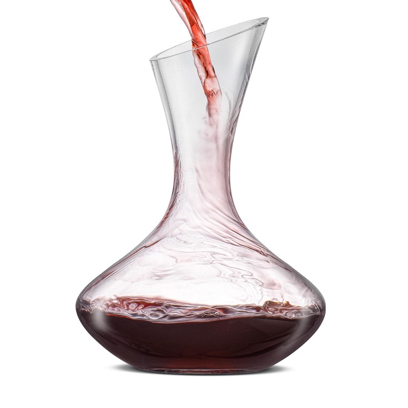 JoyJolt Lancia Wine Decanter Crystal Wine Aerator Handmade Base Glass