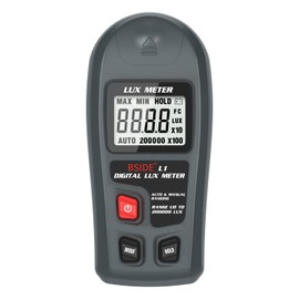 BSIDE L1 Luxmeter Digital Light Meter 0-200,000 Lux, Handheld Illuminance Light Meter with Data Hold Lux Meter for Photography Plants LED