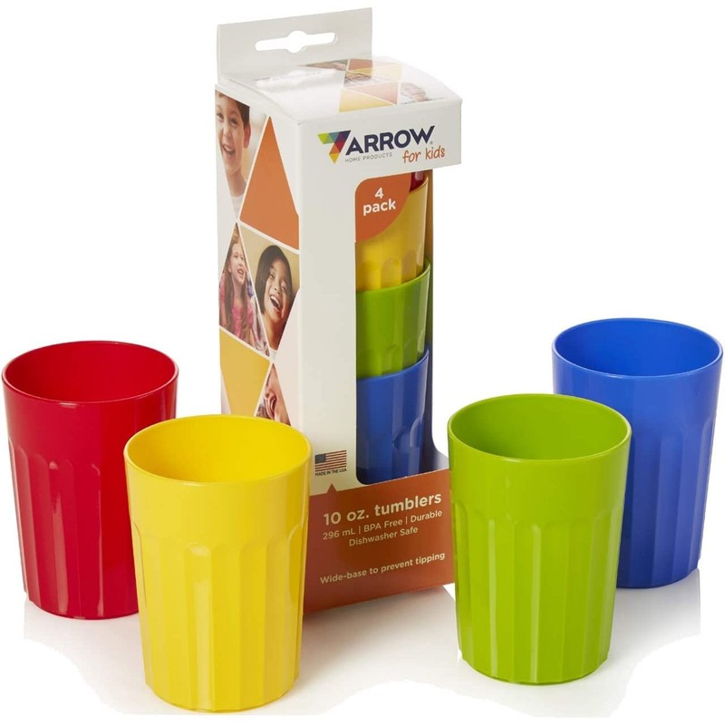 Arrow Home Products Tumblers, 10 oz, 4 Pack, Assorted