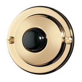 NuTone PB67PB Wired Unlighted Door Chime Push Button, Polished Brass