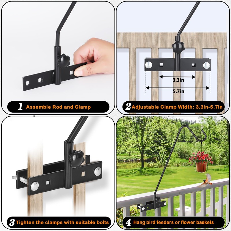 FEED GARDEN 2 Pack 13.5 Inch Deck Hooks for Vertical