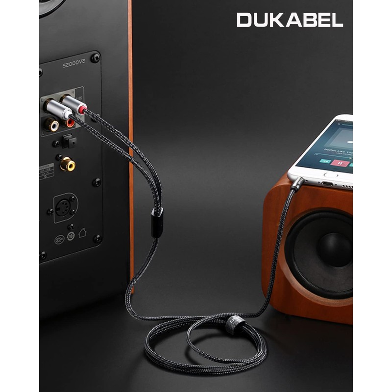 DuKabel 1.2M RCA Converter Cable RCA Audio Cable 3.5mm Stereo