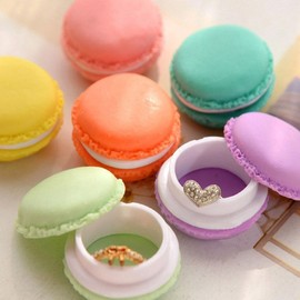 6 Pcs Colorful Mini Macaron Shape Storage Box Candy Jewelry Organizer Pill Case Container for Travel - Random Color