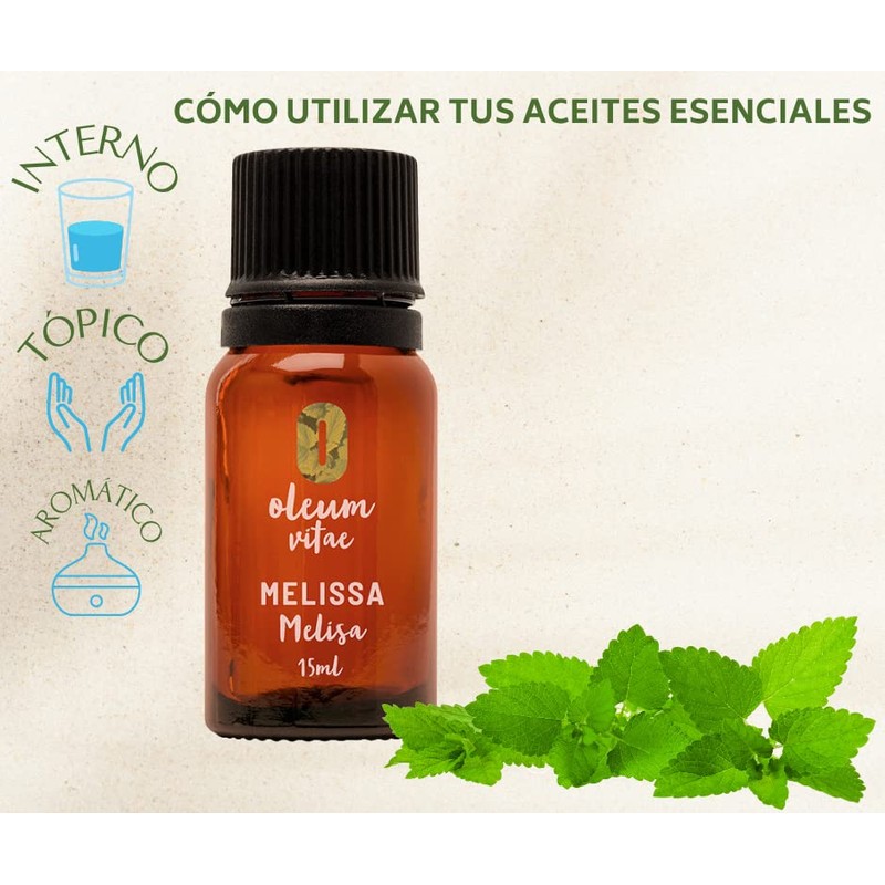 OLEUM VITAE. Aceite Esencial de Melisa. Melissa Officinalis. 100% Puro