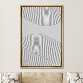 SIGNFORD Framed Canvas Print Wall Art Geometric Spiral Polygon Landscape Abstract Shapes Illustrations Modern Art Decorative Boho Relax/Zen Nordic for Living Room, Bedroom, Office - 16"x24" Natural