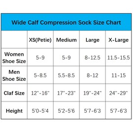 Wide Calf Compression Socks for Women & Men Large Size Circulation 15-20 mmHg 3 Pairs