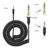 Coiled Headphone Cable Gold Plated Connector Replacement Headset Sound Cord