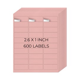YIKIADA Pink Printable Address Labels 1" × 2-5/8" Self-Adhesive Vinyl Shipping Blank Stickers Removable Mailing Decals for Inkjet Laser Printer 600 Labels