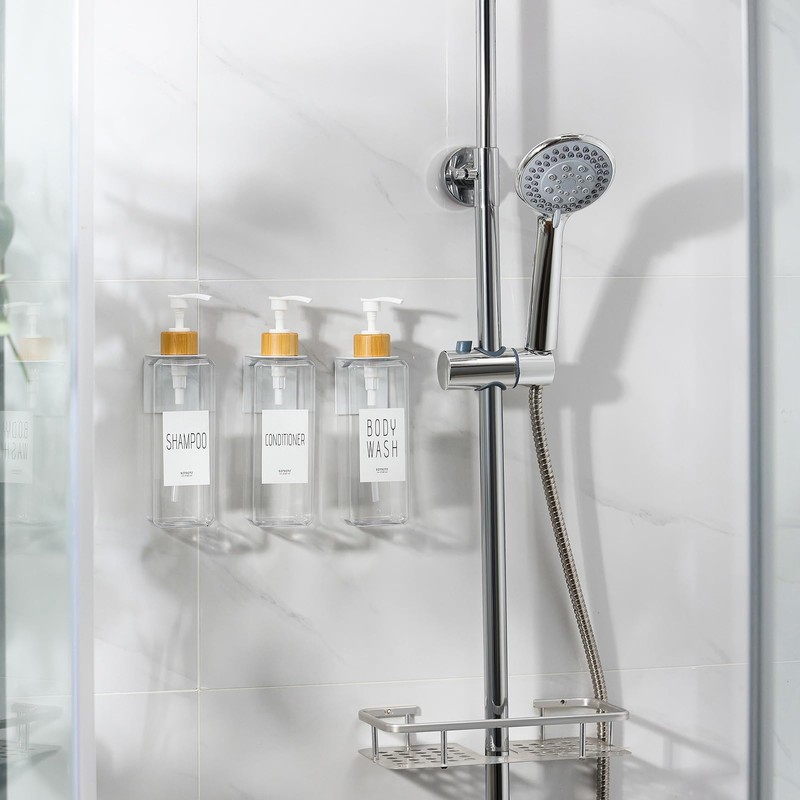 VITVITI Shampoo and Conditioner Dispenser, 17OZ Refillable Shower Soap Dispenser