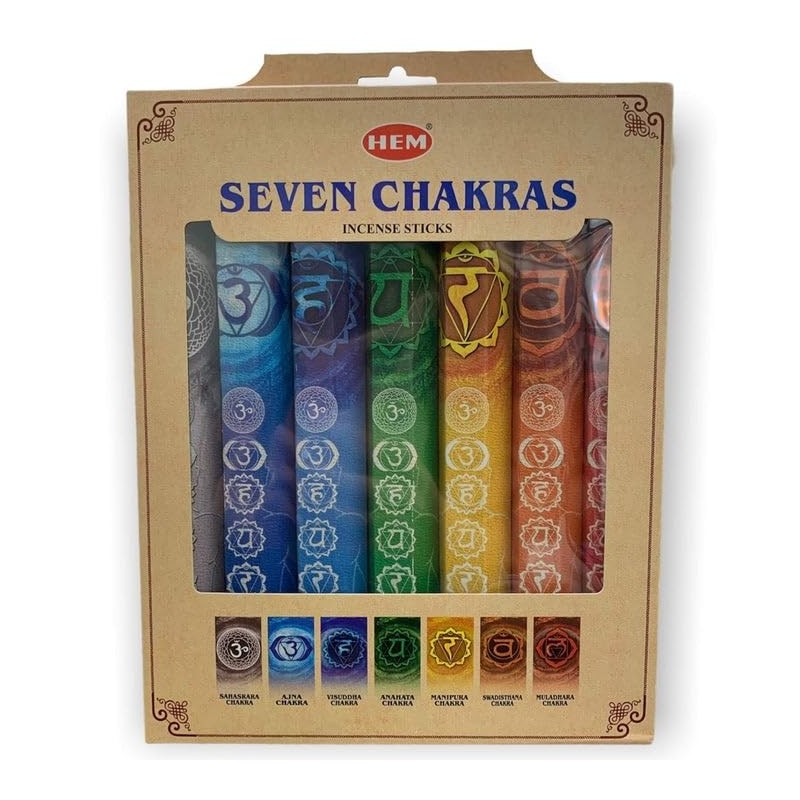 Seven Chakra Incense Sticks, 7 Pack x 20 Sticks =