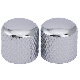 Musiclily Pro Metric Steel Tele Style Knob Dome Knobs for Import Fender Telecaster Electric Guitar / Precision Bass Chrome (Set of 2)