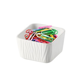 TANZOIJI Paper Clip Holder for Desk Paper Clip Dispenser Cute Binder Clip Holder Bobby Pin and Hair Clip Holder Desktop Organizer for Office Home (White)