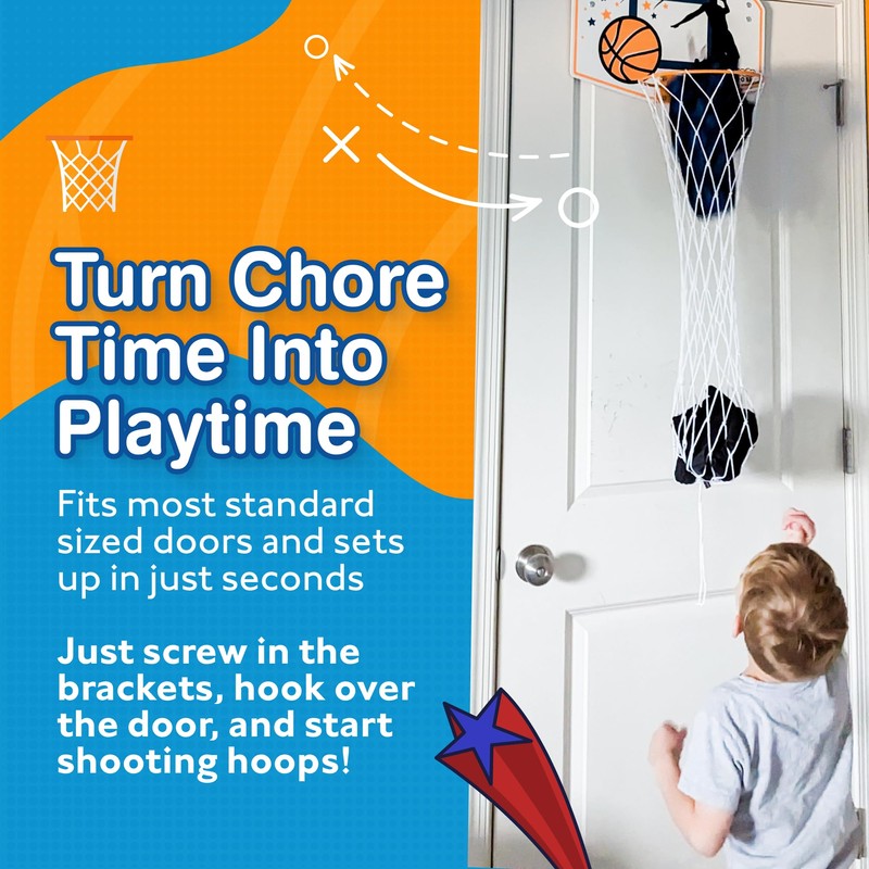 Taylor Toy Over the Door Hanging Laundry Hamper – Basketball