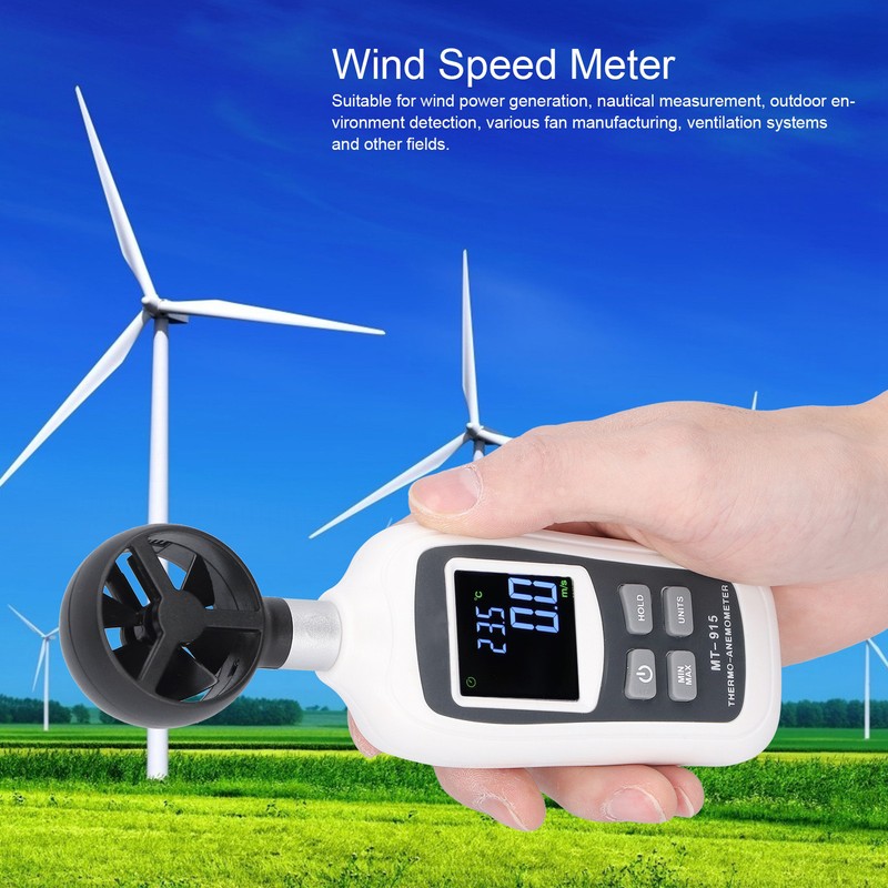 MT‑915 Mini Digital Anemometer LCD Handheld Wind Speed Gauge Meter