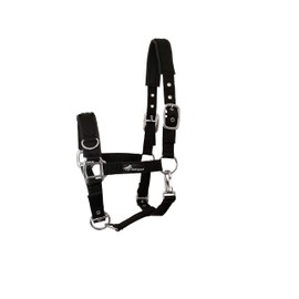 JF-Reitsport Unisex - Adult Halster with Kaphoofdstel Variant Cavesson, Black, Pony EU