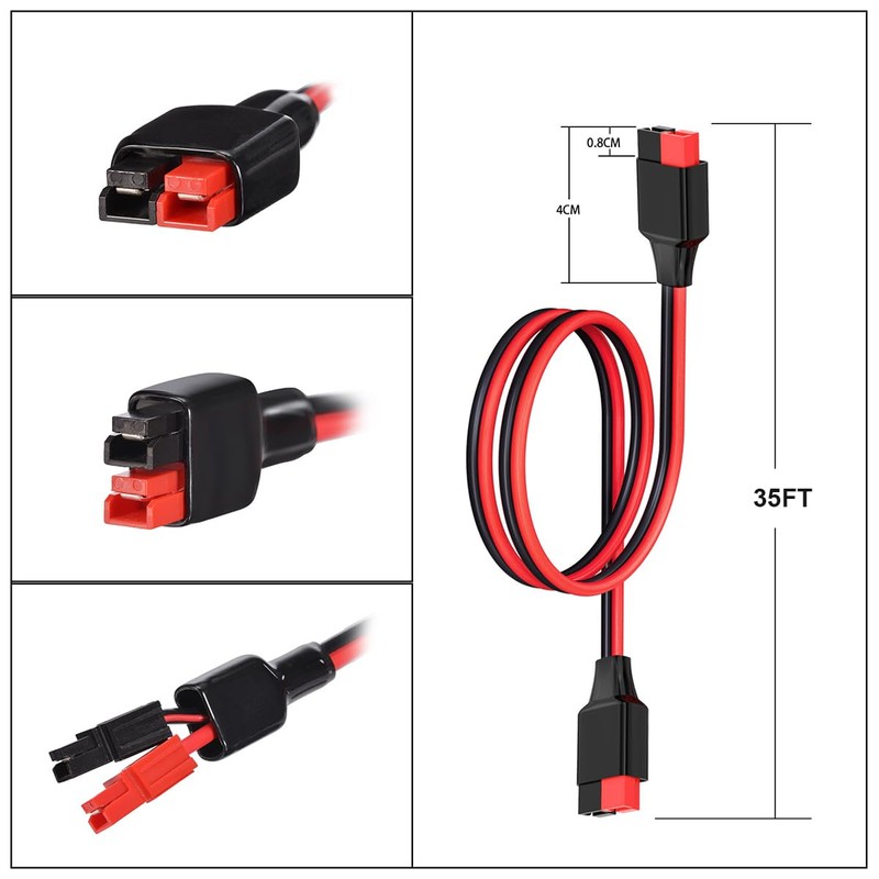 ELFCULB 12AWG 35FT Anderson Extension Cable 2 6 10 20