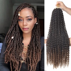 Beyond Beauty Passion Twist Hair 24 Inch 6 Packs Water Wave Crochet Hair Pre-Looped Long Bohemian Crochet Braids Hair for Black Woman Synthetic Curly Hair Extensions for Braiding Hair (T30)