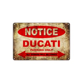 DUCATI Motorcycles Bikes Only All Others Will Be Towed Parking Sign Vintage Retro Metal Decor Art Shop Man Cave Bar Aluminum 12"x18" Sign Plate