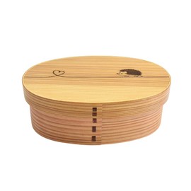 glow-from-within Crown Bento Box Wood Grain 400ml Design Tie – Hedgehog – Bend wappa Small S18 – 11 – 4S
