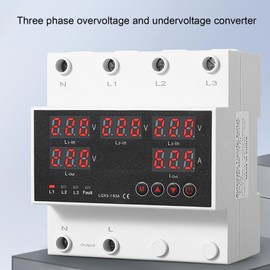 Automatic Transfer Switch, 63A 3P4W LED Display Adjustable Voltage Protector, Single Phase Generator Automatic Transfer Switch, Power Management for Indoor Outdoor Use (AC220V)
